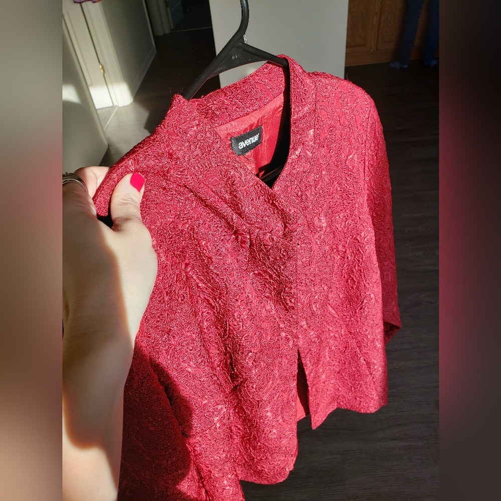 Nwot Ruby Glittered Texture Rouge Blazer - image 4